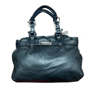 Lanvin Black Leather Kentucky Sac Tote Bag  Silver Hardware